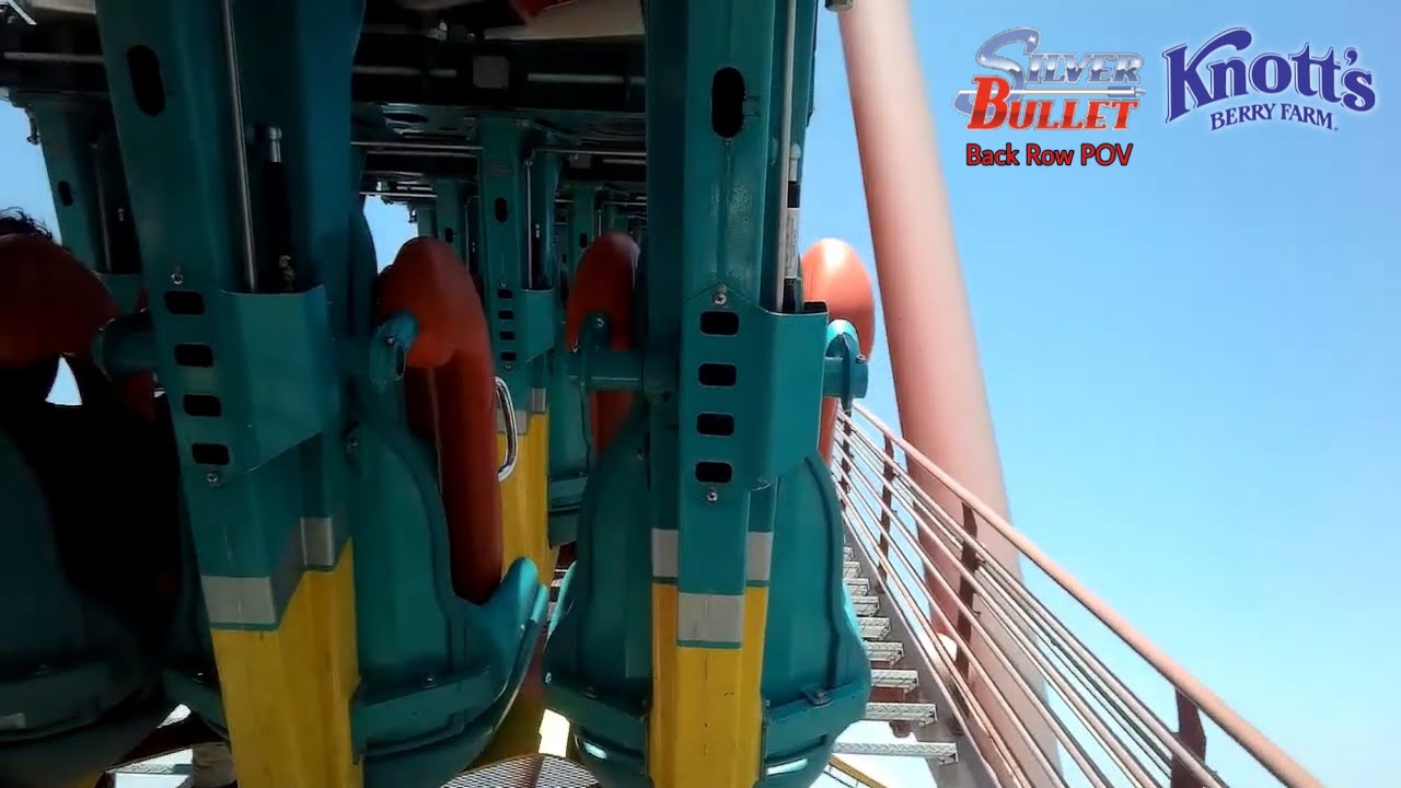 Silver Bullet Inverted Coaster Back Row POV July 2023 - Knott's Berry Farm (No Copyright)