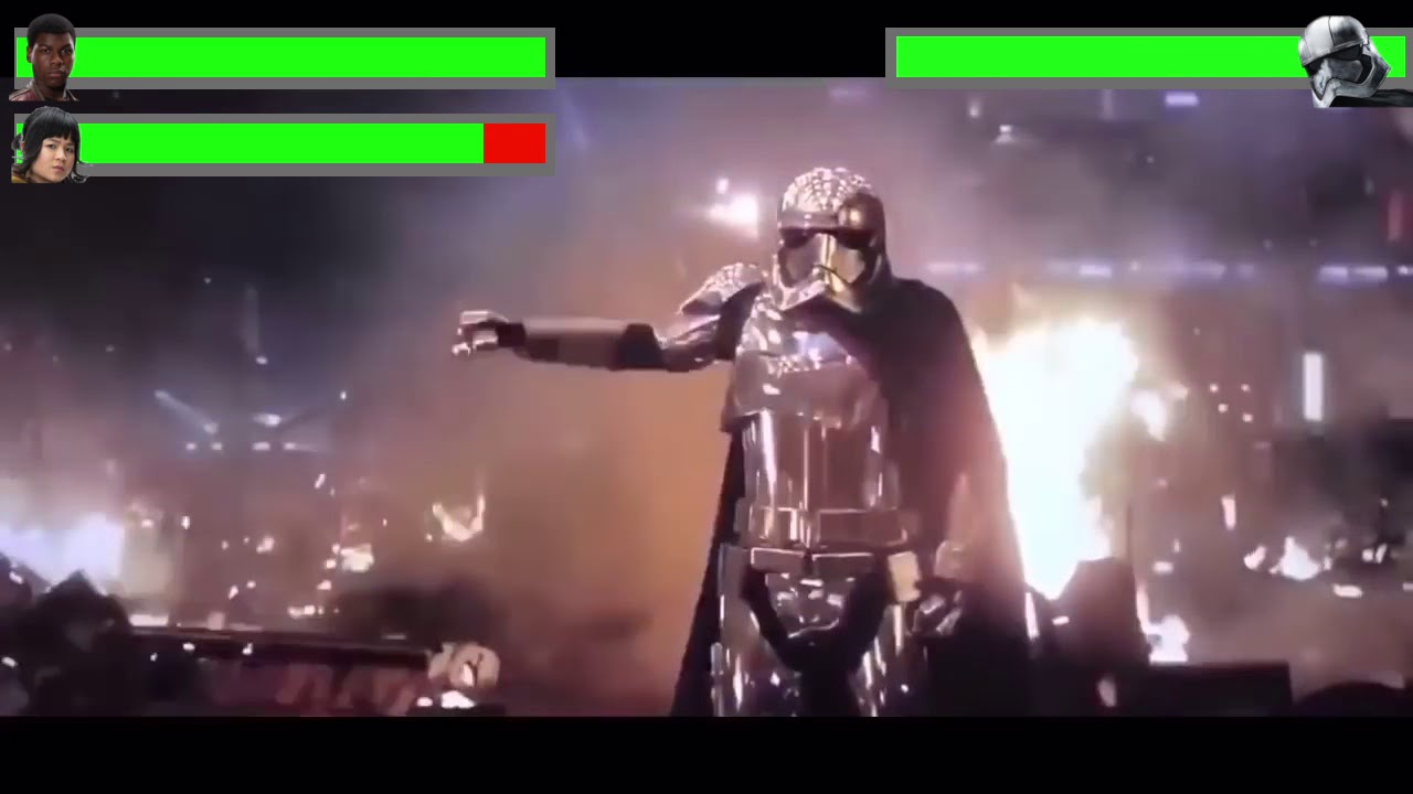 Finn VS Captain Phasma with healthbars