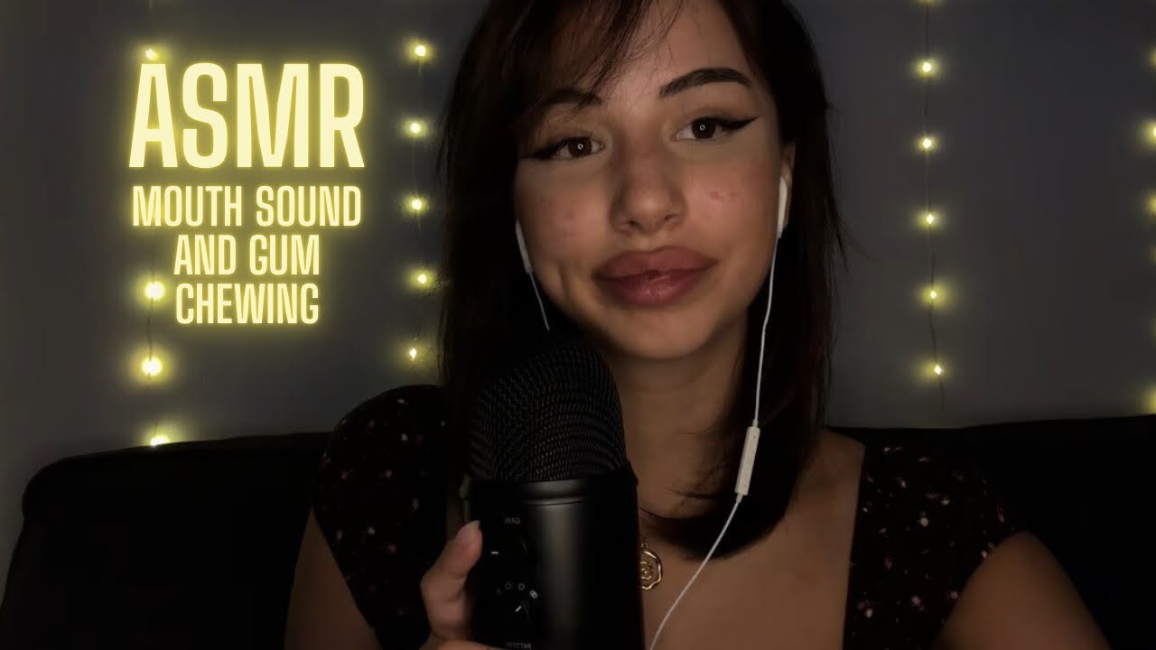 ASMR delicate mouth sounds with gum chewing for 100% tingles ￼
