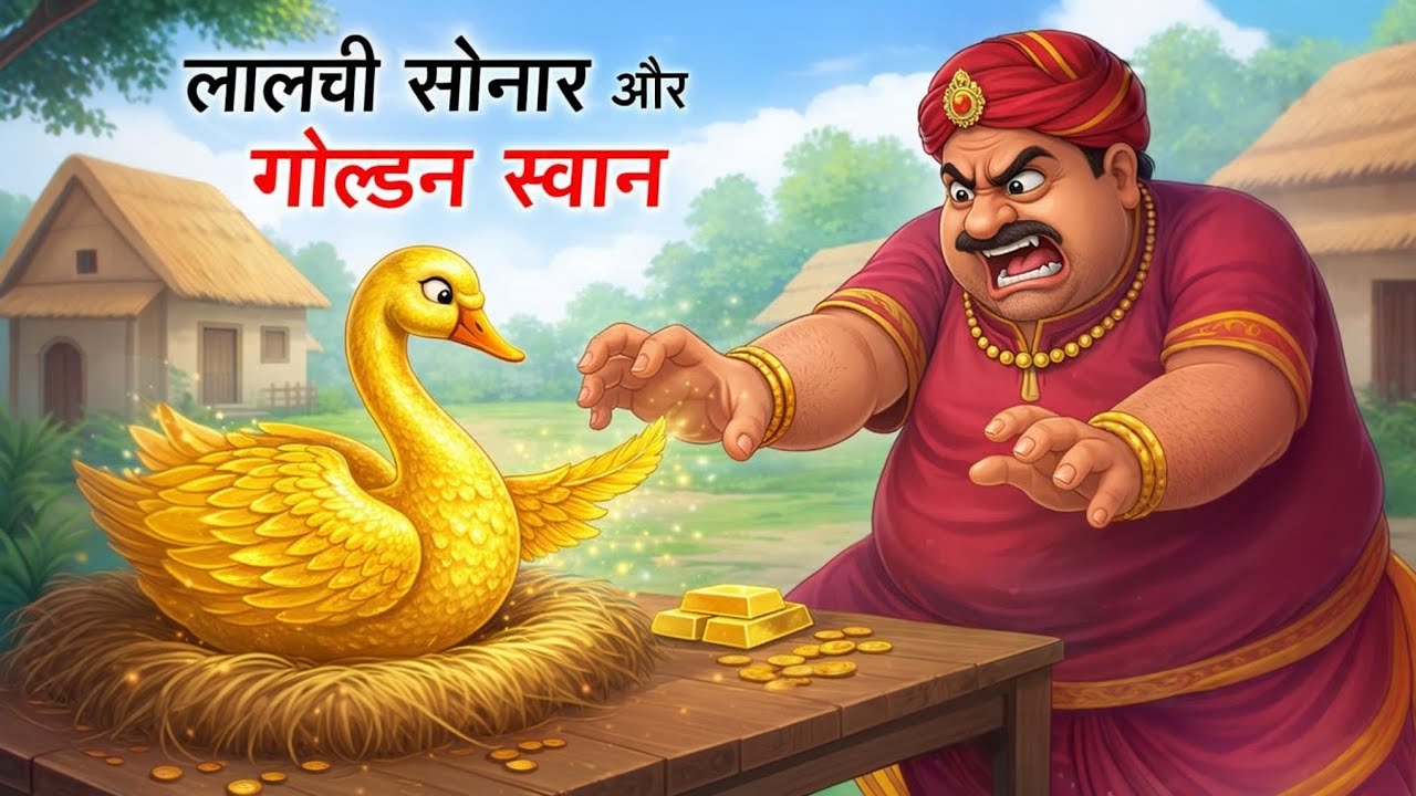 ललची सोनार और गोल्डन स्वान .Cartoon video.|| Animation video|| Golden swan and  lalchi sonar.