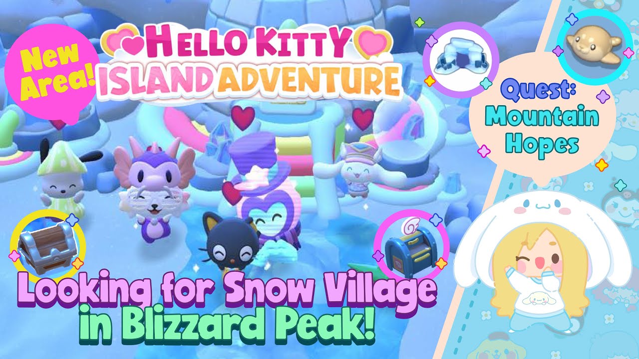 NEW AREA! LOOK WHERE TO FIND ICY PEAK FURNITURE! #hellokitty #hellokittyislandadventure