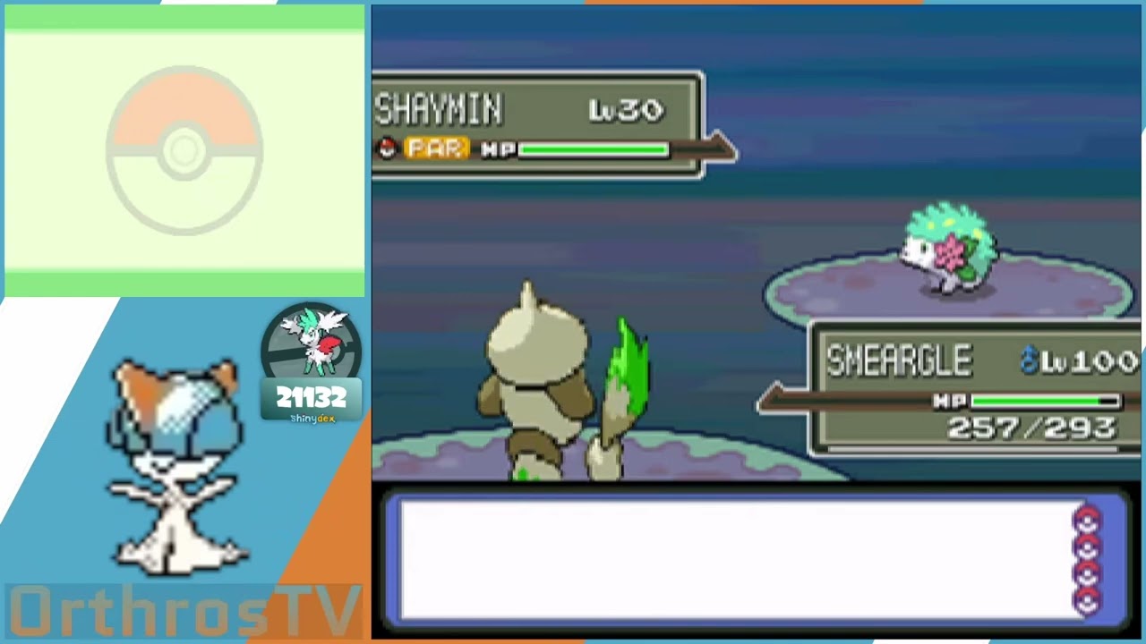 Full Odds SHINY SHAYMIN in Pokemon Platinum after 21,132 SRs!