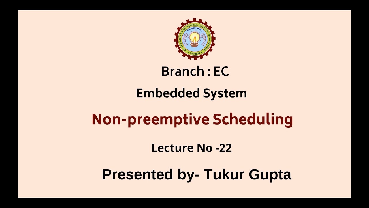 Embedded System | Non-Preemptive Scheduling | AKTU Digital Education
