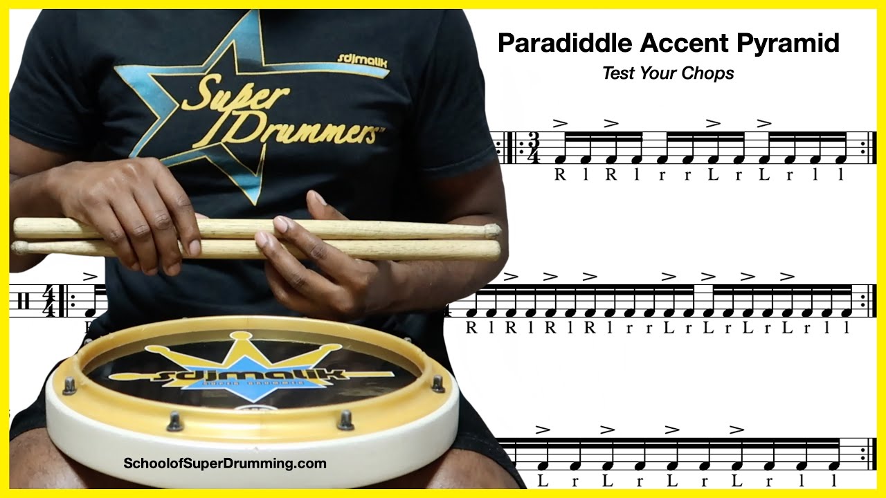 INTERMEDIATE FOR DRUMMERS | Paradiddle Accent Pyramid Exercise