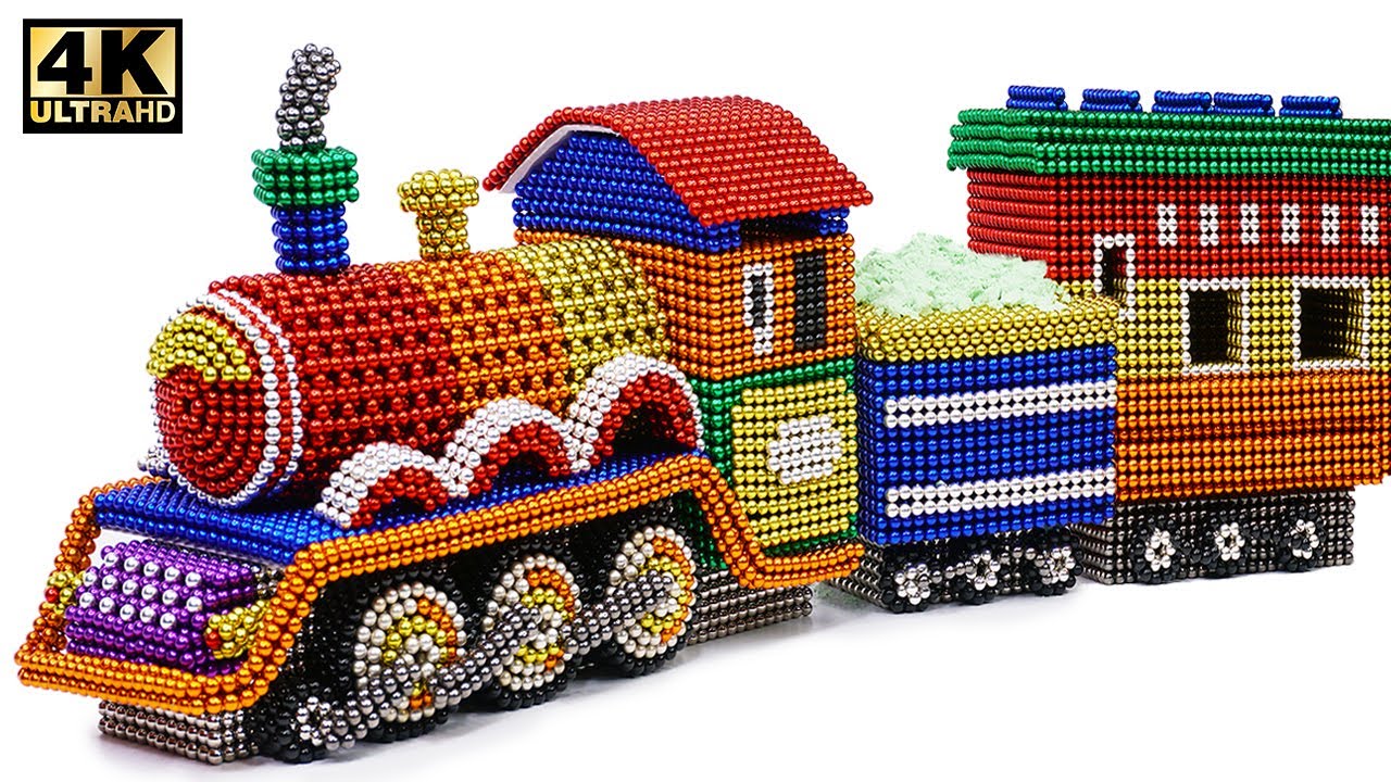 DIY - How To Make Colored Harry Potter Train From Magnetic Balls ( Satisfying ) | Magnet World 4K
