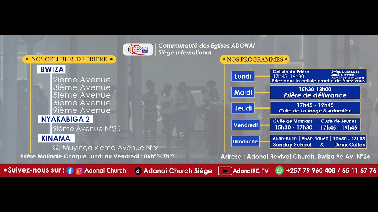 Deuxième culte dominical 11-01-2026 - avec Jean Bosco NDAYIZIGA