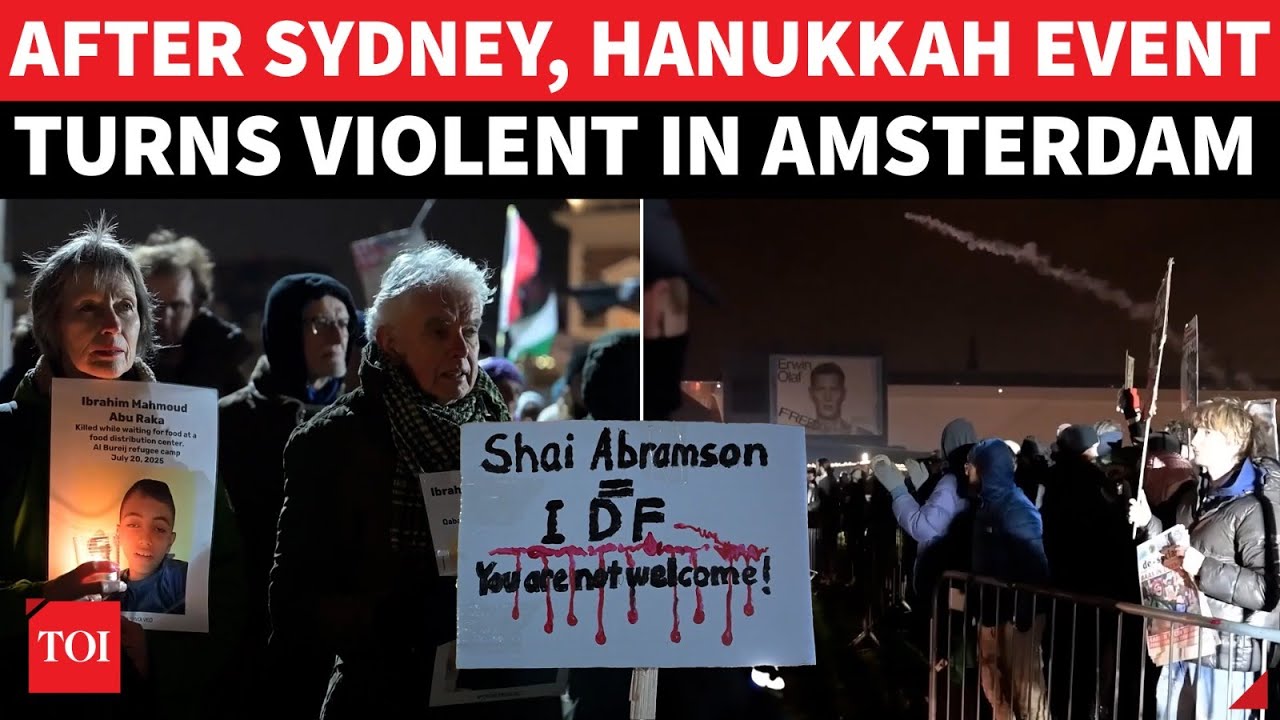 Amsterdam&rsquo;s Hanukkah Event Turns Violent After Deadly Mass Shooting In Sydney | Panic Scenes On Cam