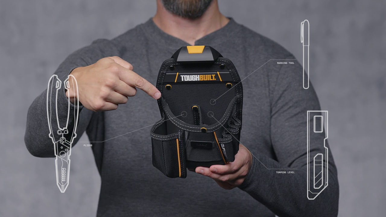 ToughBuilt&reg; Belt Utility General Purpose Pouch plus Knife Pocket
