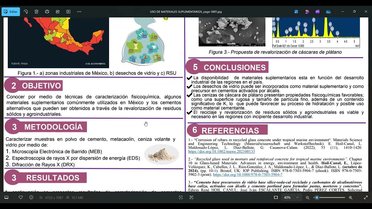 Uso de materiales cementosos suplementarios y desarrollo de cementos alternativos en México