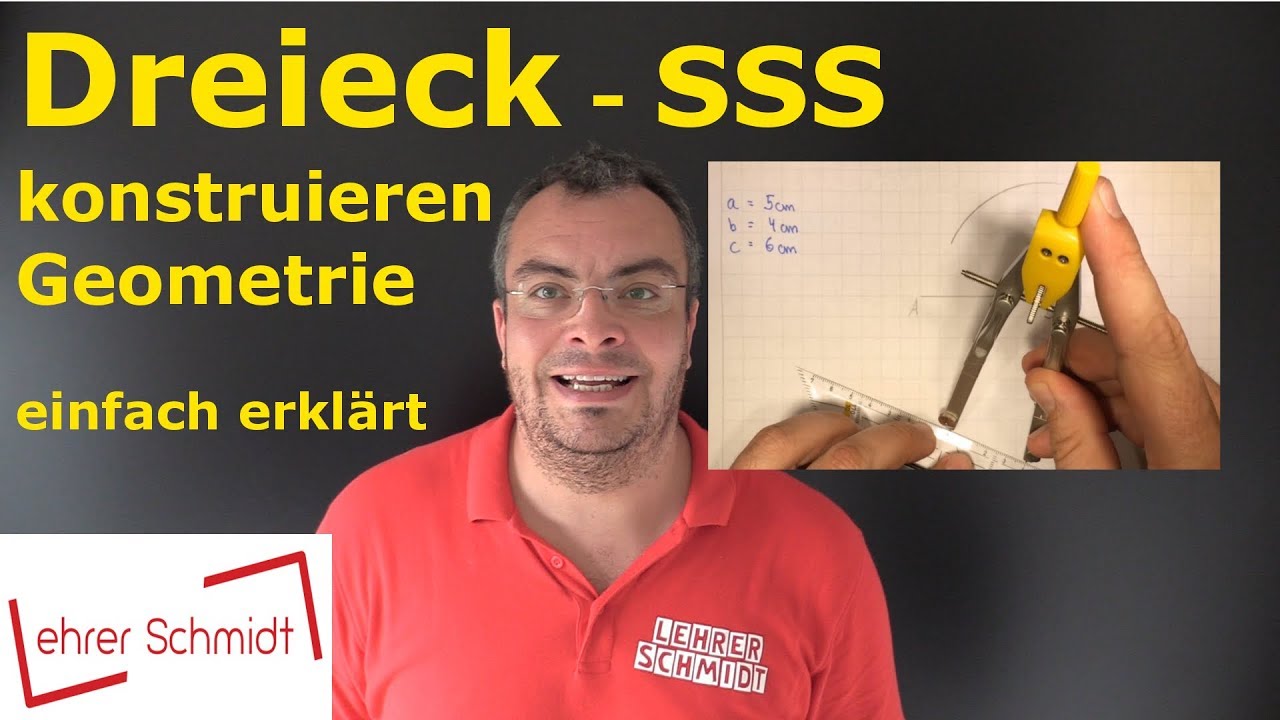 Dreieck konstruieren -SSS- Strecke, Strecke, Strecke | Geometrie | Mathematik  | Lehrerschmidt