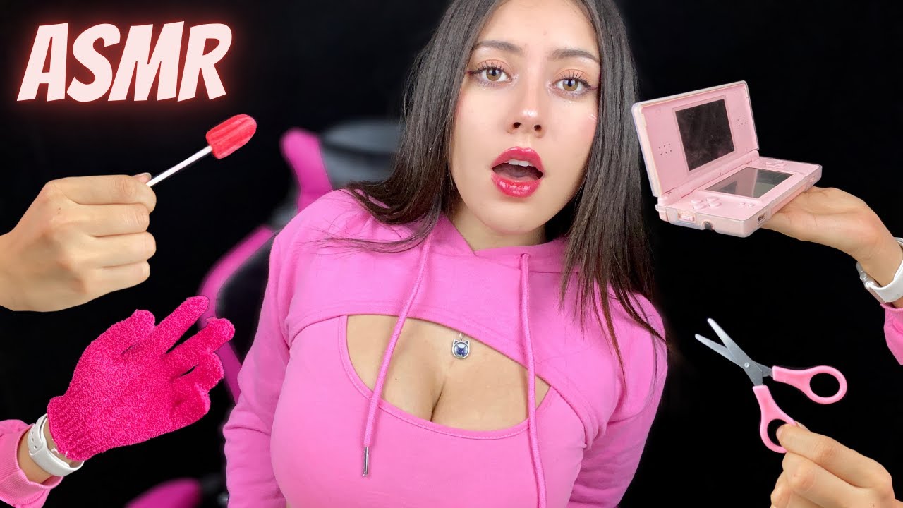 ASMR español ✨ TRIGGERS ROSAS SUPER RELAJANTES 🤤 TE HARÉ DORMIR SÍ O SÍ