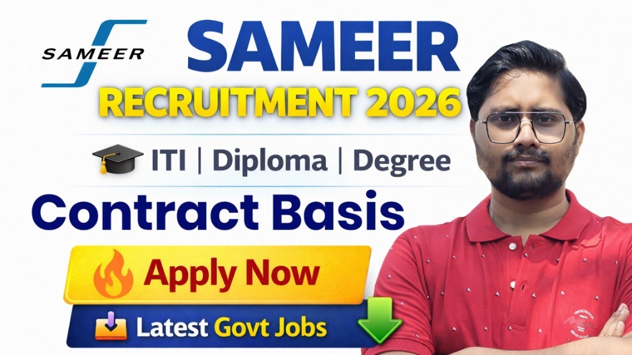 SAMEER Technician Recruitment 2026 out, ITI,  Diploma, Degree latest vacancy 2026 #itijobs 