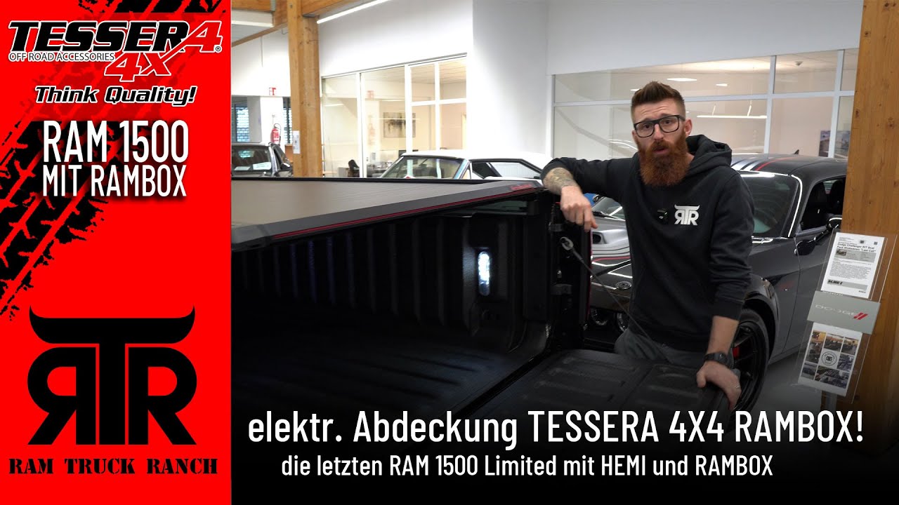 elektrische Abdeckung von TesserA 4X4 für RAMBOX & die letzten RAM 1500 Limited HEMI V8 mit RAM Box.