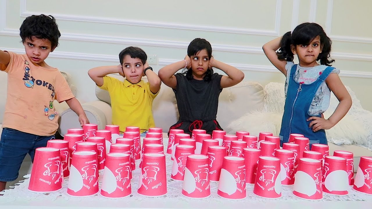 تحدي الاكواب بين كادي وجوجو ضد الياس وزياد وتهاوشوا ..  والسبب !
