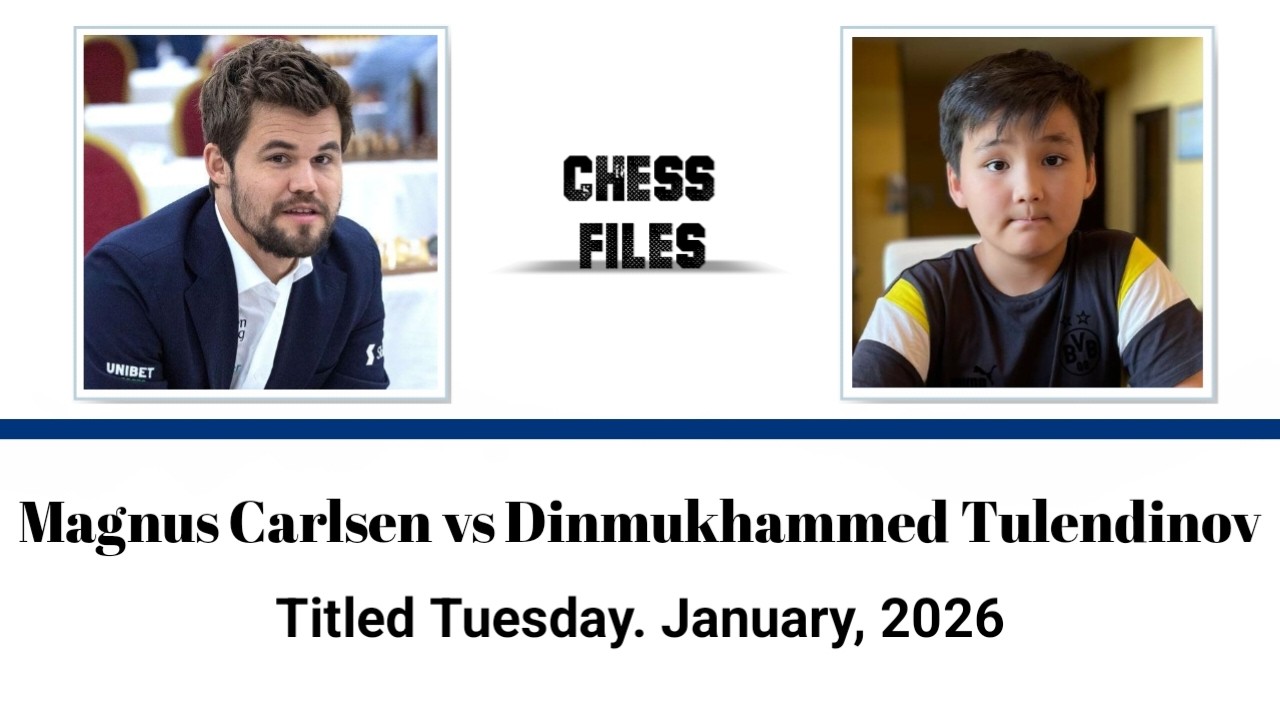 Magnus Carlsen vs Dinmukhammed Tulendinov • Titled Tuesday. January, 2026
