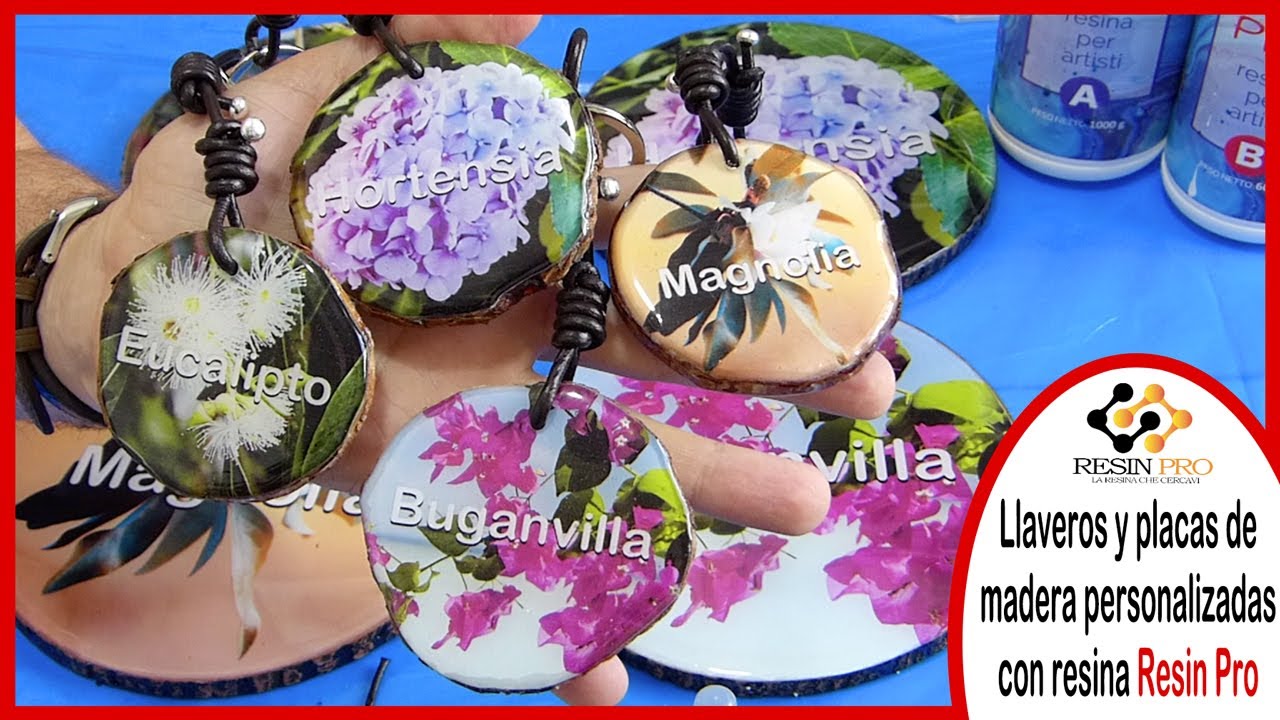 Llaveros y placas de madera personalizadas con resina Resin Pro
