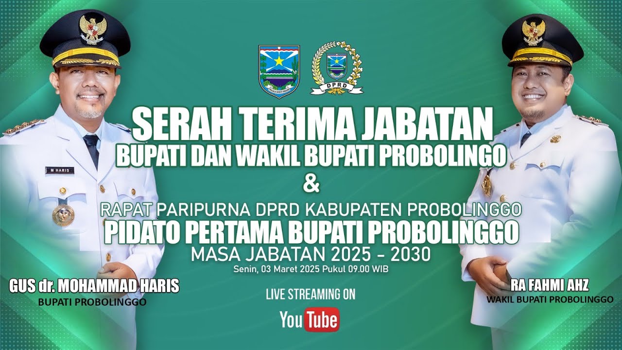 LIVE - SERAH TERIMA JABATAN BUPATI DAN WAKIL BUPATI PROBOLINGGO