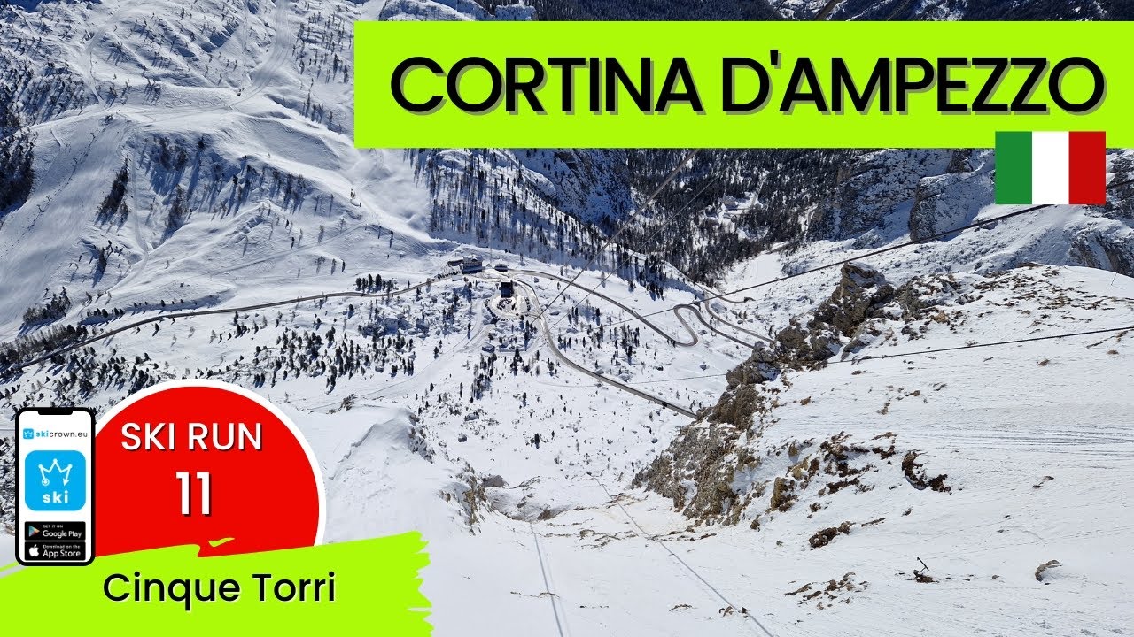 Cortina ďAmpezzo Italy / ski run 11 - Cinque Torri, short video 55