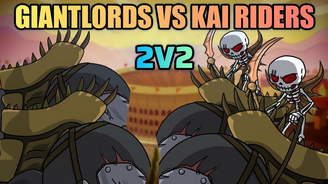 2 KAI RIDER VS 2 GIANTLORD SIGHTLESS! Stick War: Saga 2v2 Deathmatch!