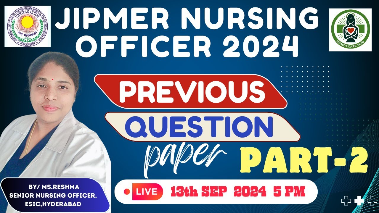 jipmer previous year question paper | jipmer nursing officer old question paper | PART-2 #jipmer
