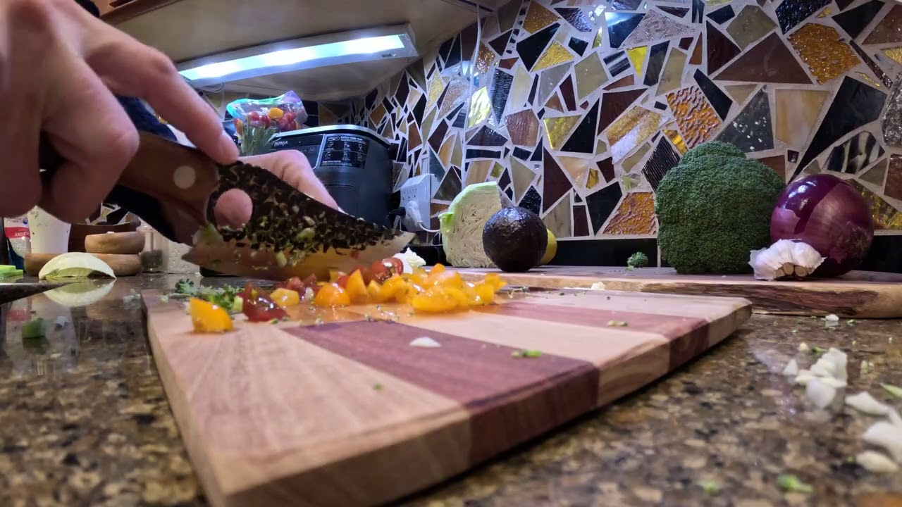 Cabbage and Broccoli salad ASMR