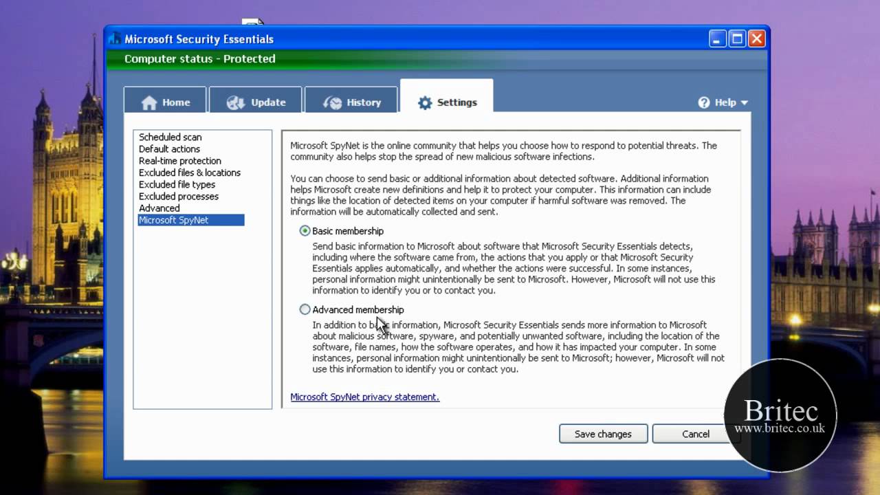 Обзор Microsoft Security Essentials от Britec