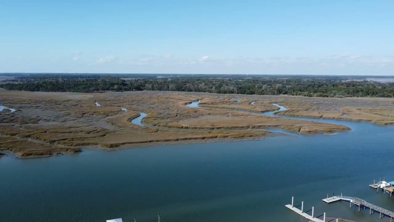 DJI Mavic Mini Saint Helena SC Coast Drone Footage Lowcountry Marshland