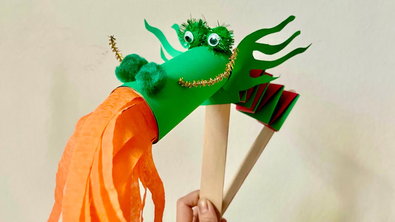 Chinese New Year Crafts for Kids | Dragon Dancing Prop