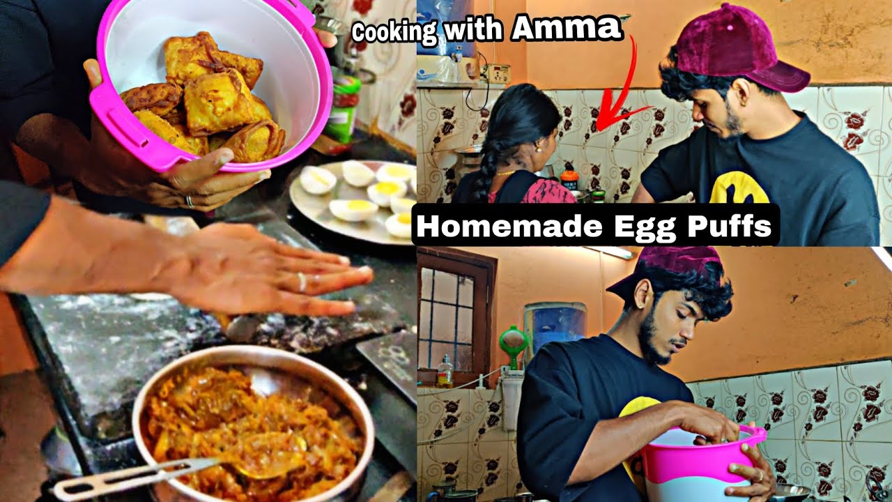 Homemade Egg Puffs😋 Cooking with Amma 😆 #January252023 Analskyb Analdas