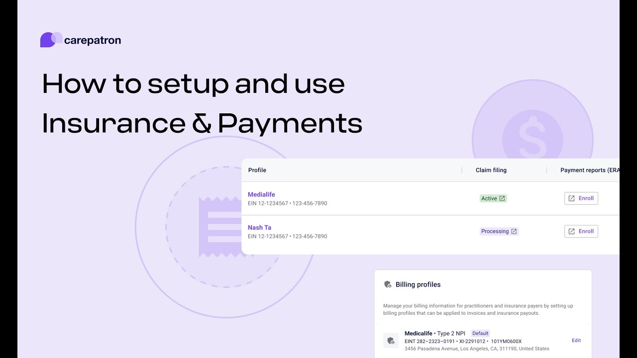 How to setup and use Insurance & Payments in Carepatron