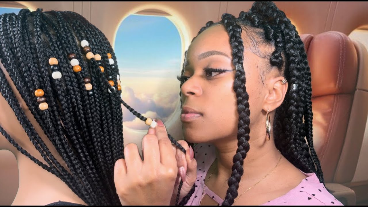 ASMR | ✈️ The Lady On The Airplane Does Your Hair + Adds Wooden Beads To Your Braids