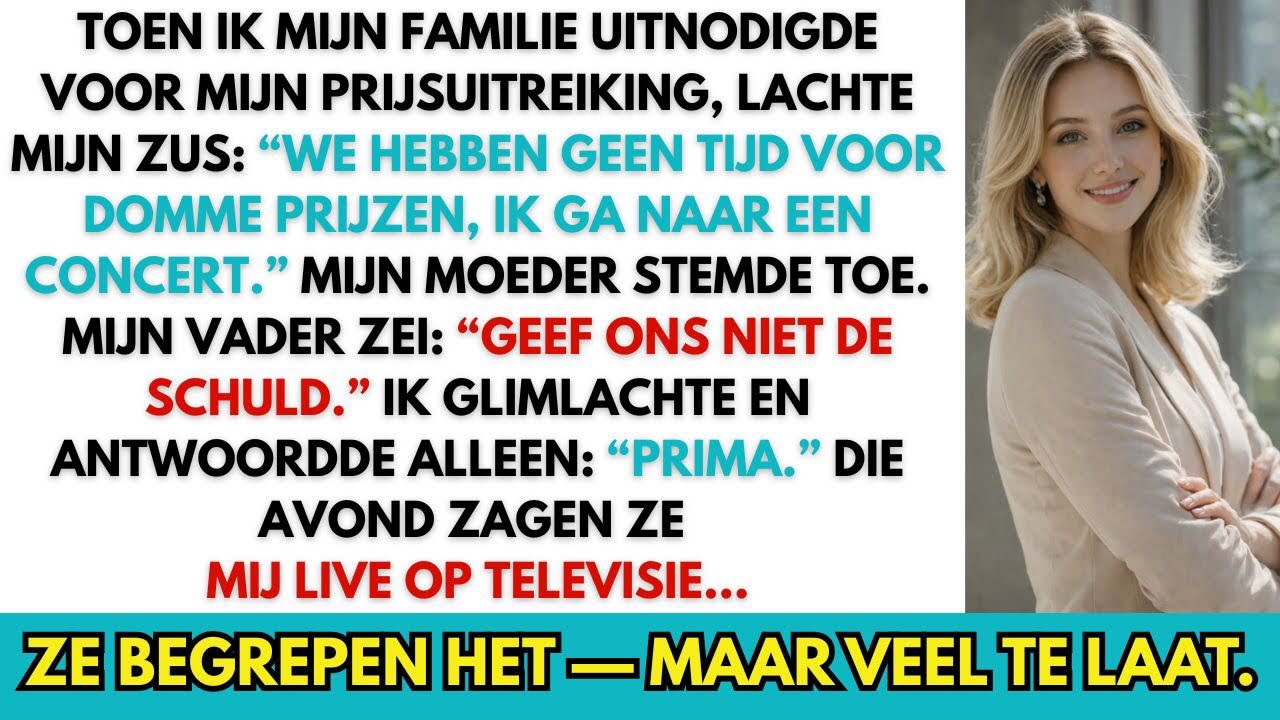Mijn zus lachte mijn prijsuitreiking uit — die avond zagen ze mij live op tv
