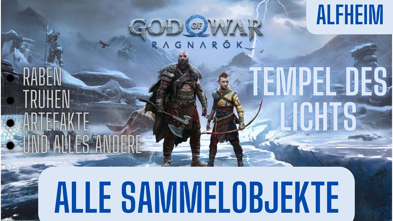 God of War Ragnar&ouml;k - TEMPEL DES LICHTS Alle Sammelobjekte finden (Raben-Truhen-Artefakte)