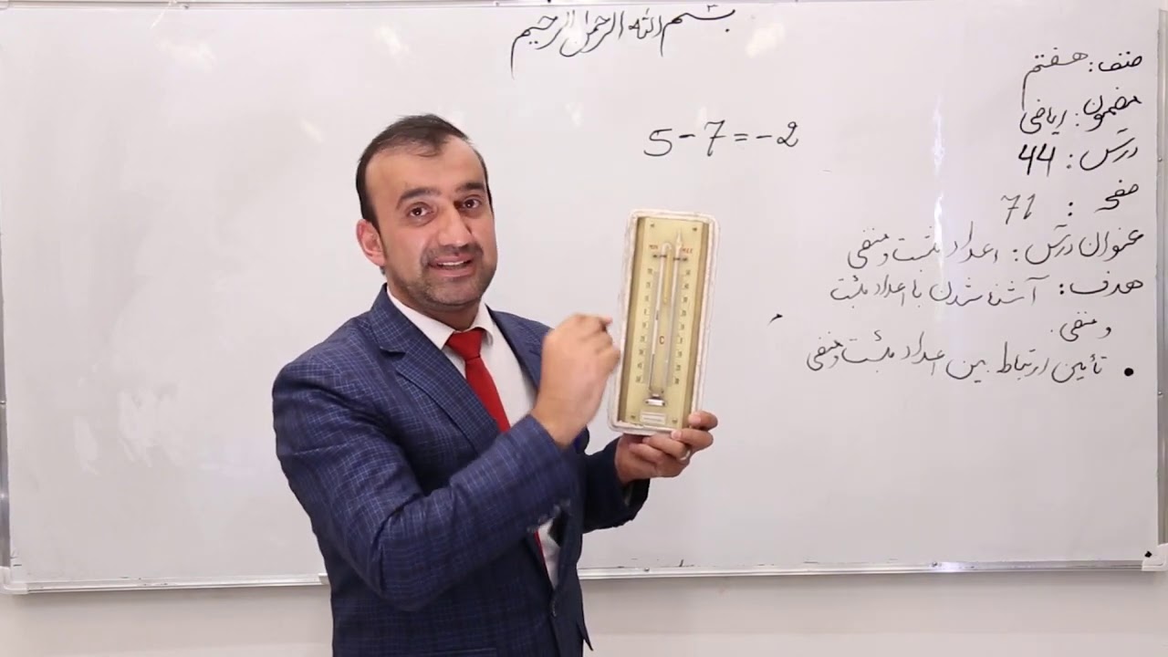 صنف هفتم   مضمون ریاضی   درس 44   عنوان درس  اعداد مثبت و منفی