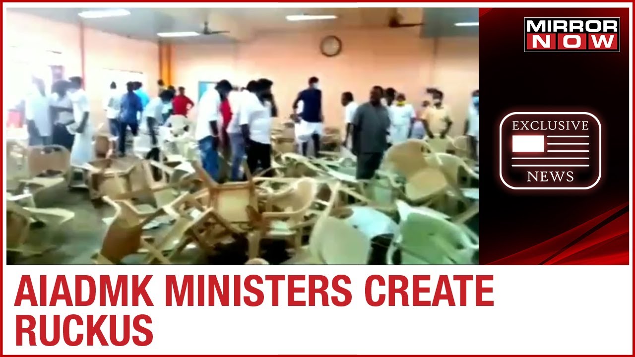 AIADMK members violate social distancing norms; throw chairs at each other at a meet