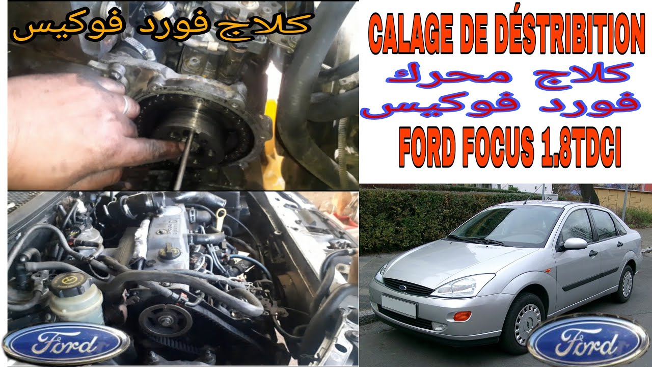 CALAGE DE DÉSTRIBITION FORD FOCUS 1.8TDCI كلاج محرك فورد فوكيس   شرح مبسط  👌