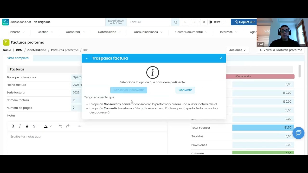 Formación | CRM Sudespacho.net: usuarios, clientes, expedientes, facturación, agenda e informes