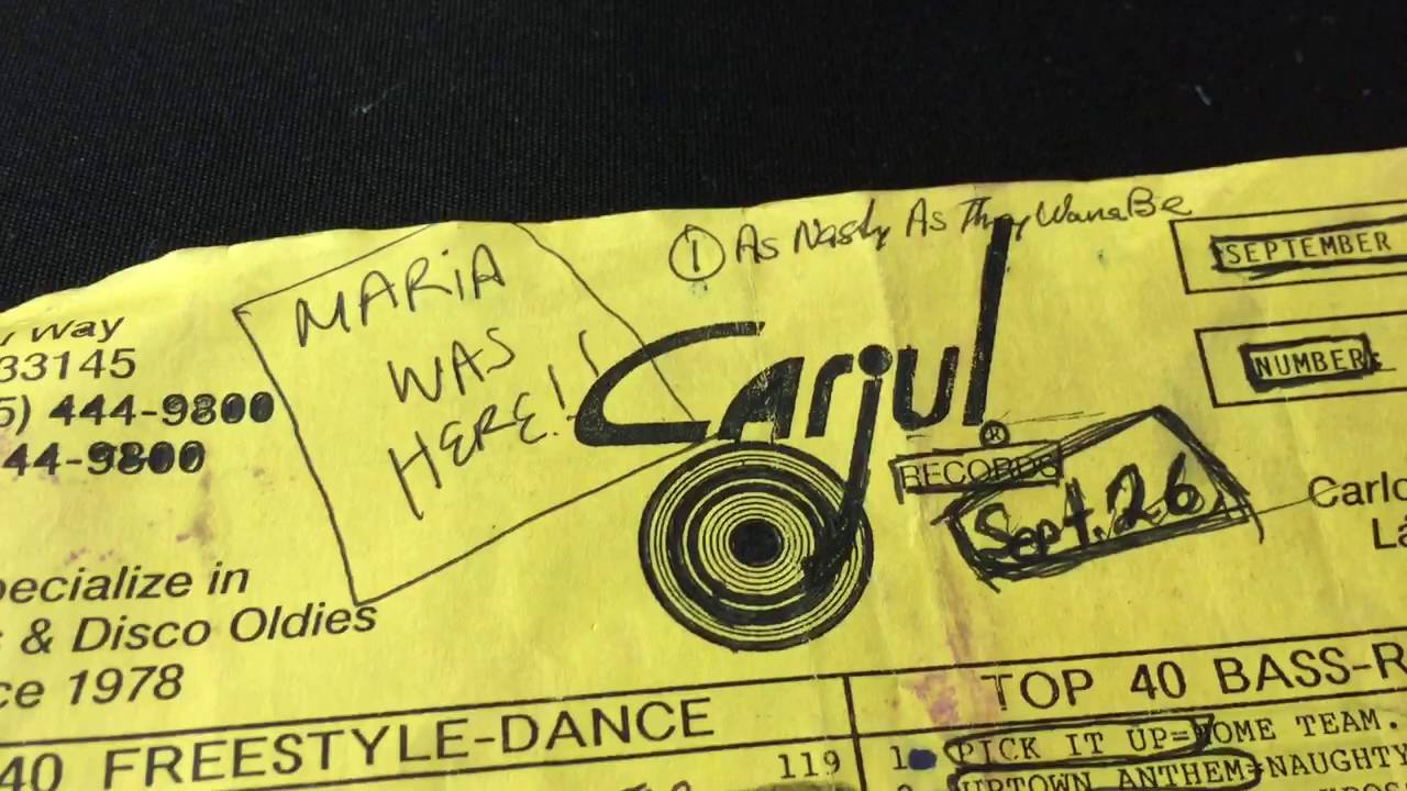 Nostalgia: Carjul Records Store Miami - lists from late 80s to 90s