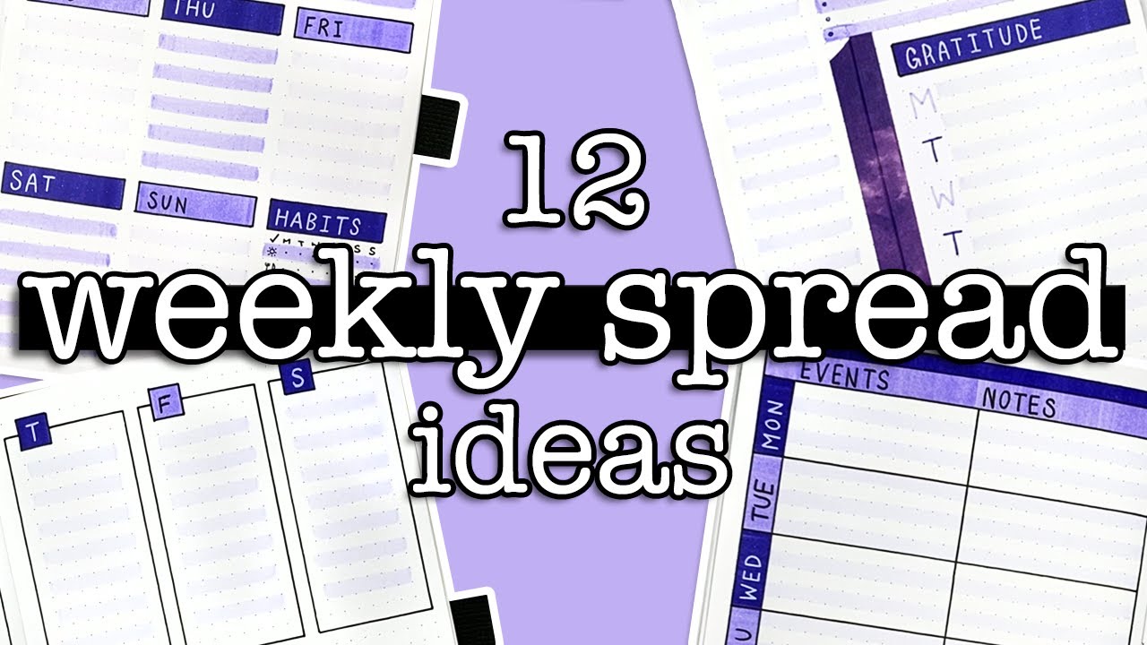 12 Bullet Journal Weekly Spread Ideas 💜