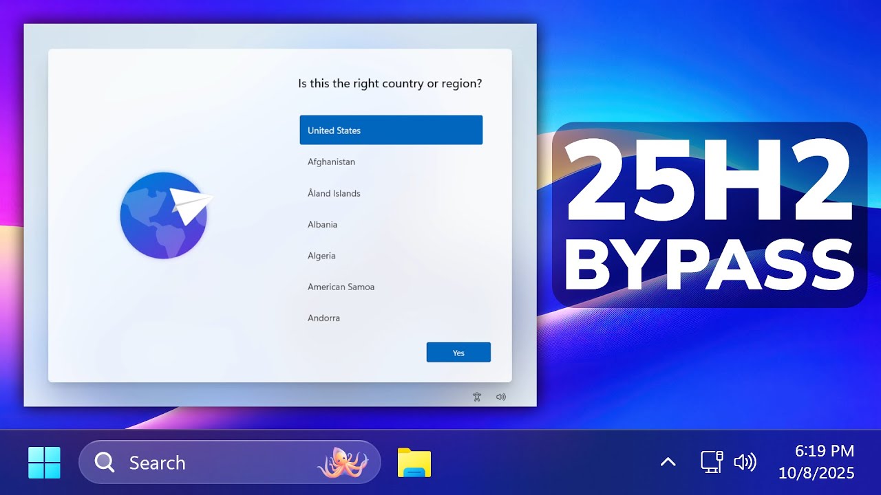 Новое обновление Windows 11 25H2 блокирует обход учётной записи Microsoft (новые методы)