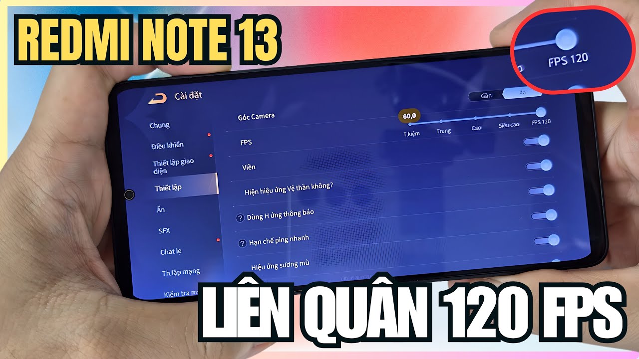Test game Liên quân Max Setting 120 FPS trên Redmi Note 13 | Bi test gaming