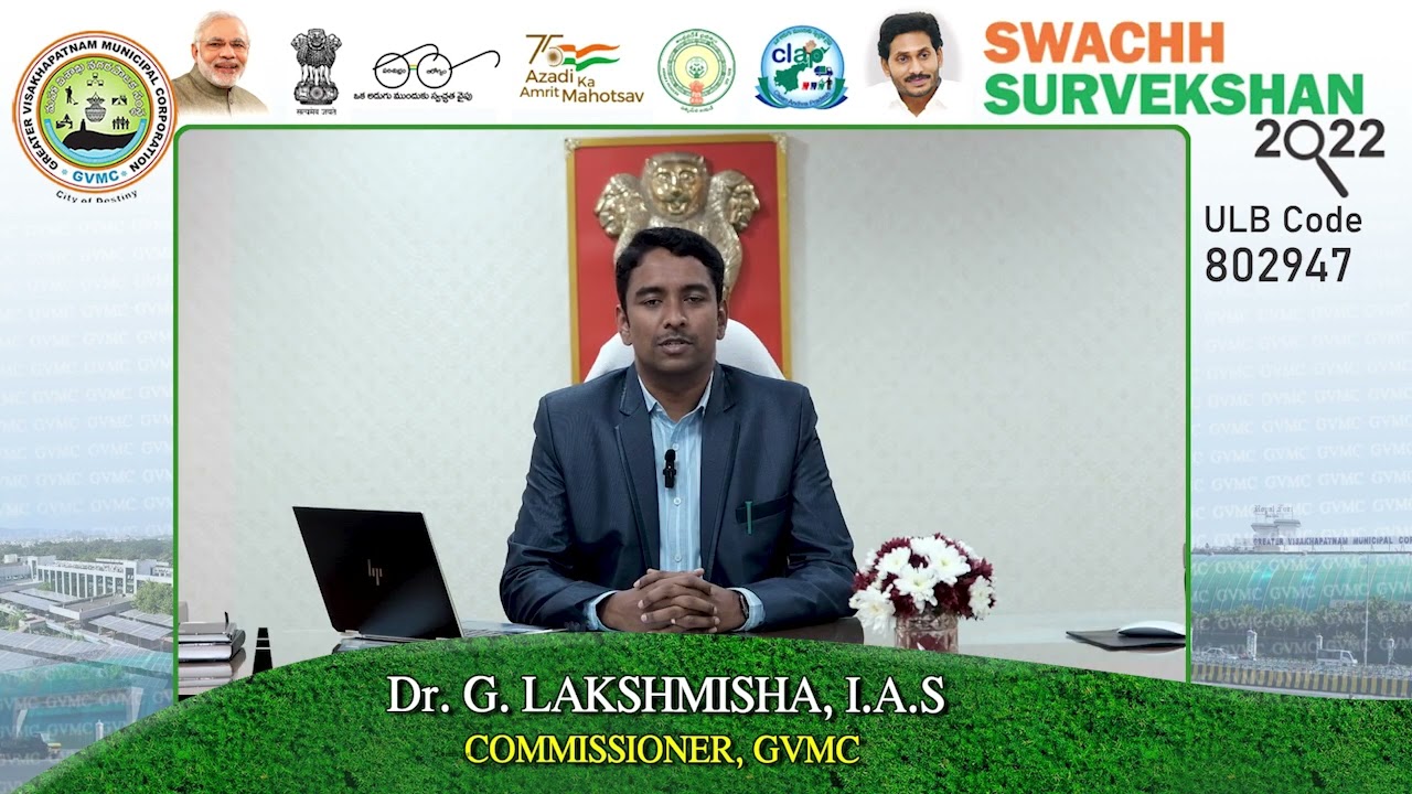 Commissioner GVMC Dr G Lakshmisha message on Swachh Survekshan 2022