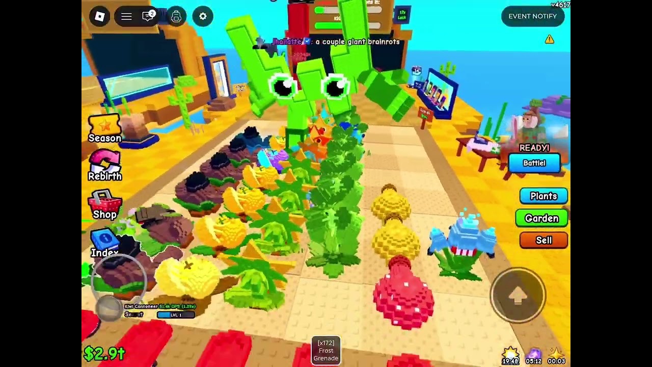 WITH GREAT PLANTS COMES GREAT BRAINROTS #roblox #pvb #adminabuse 
