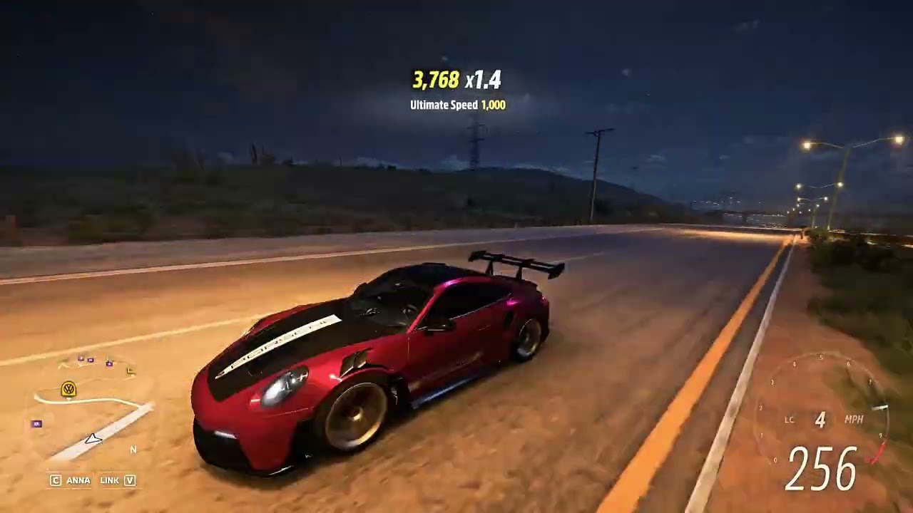 Lone Night on Highway with Porsche 911 GT3 RS