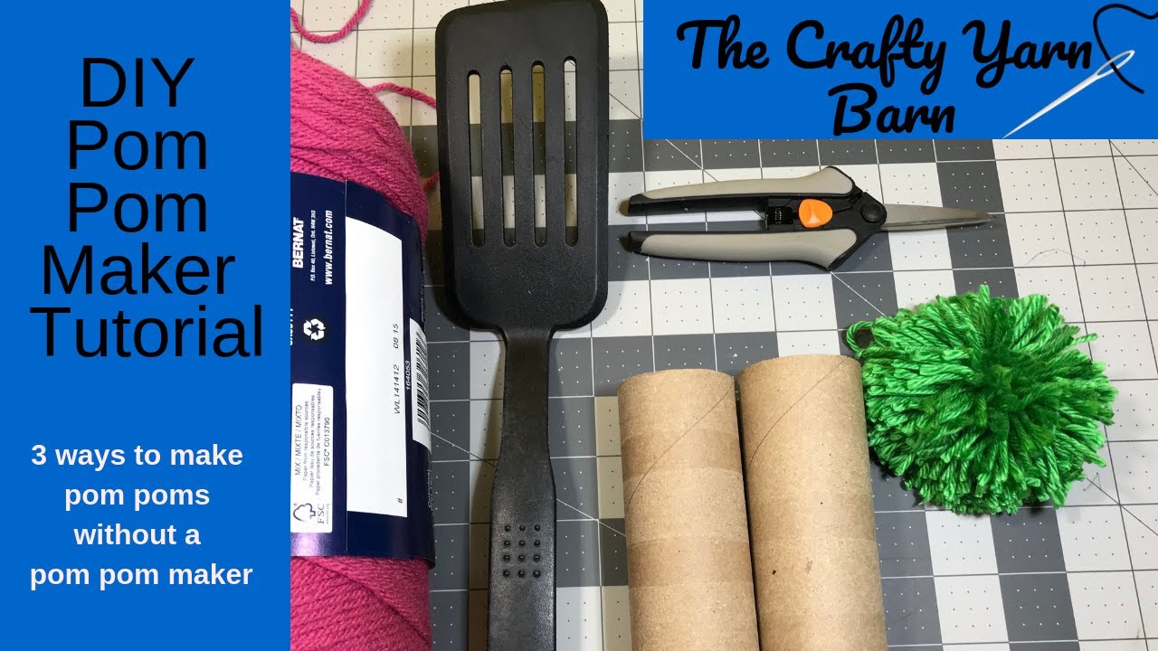 DIY Pom Pom Maker...3 Ways to make pompoms using ONLY items from your house!
