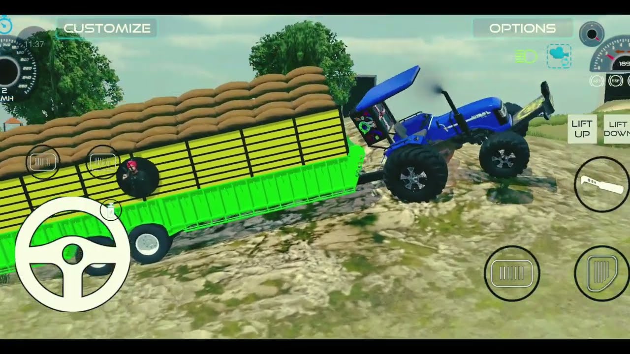 Tractor trolley borri loading gaming 🥰#tractorvideo #tractordriving subscribe now 💓