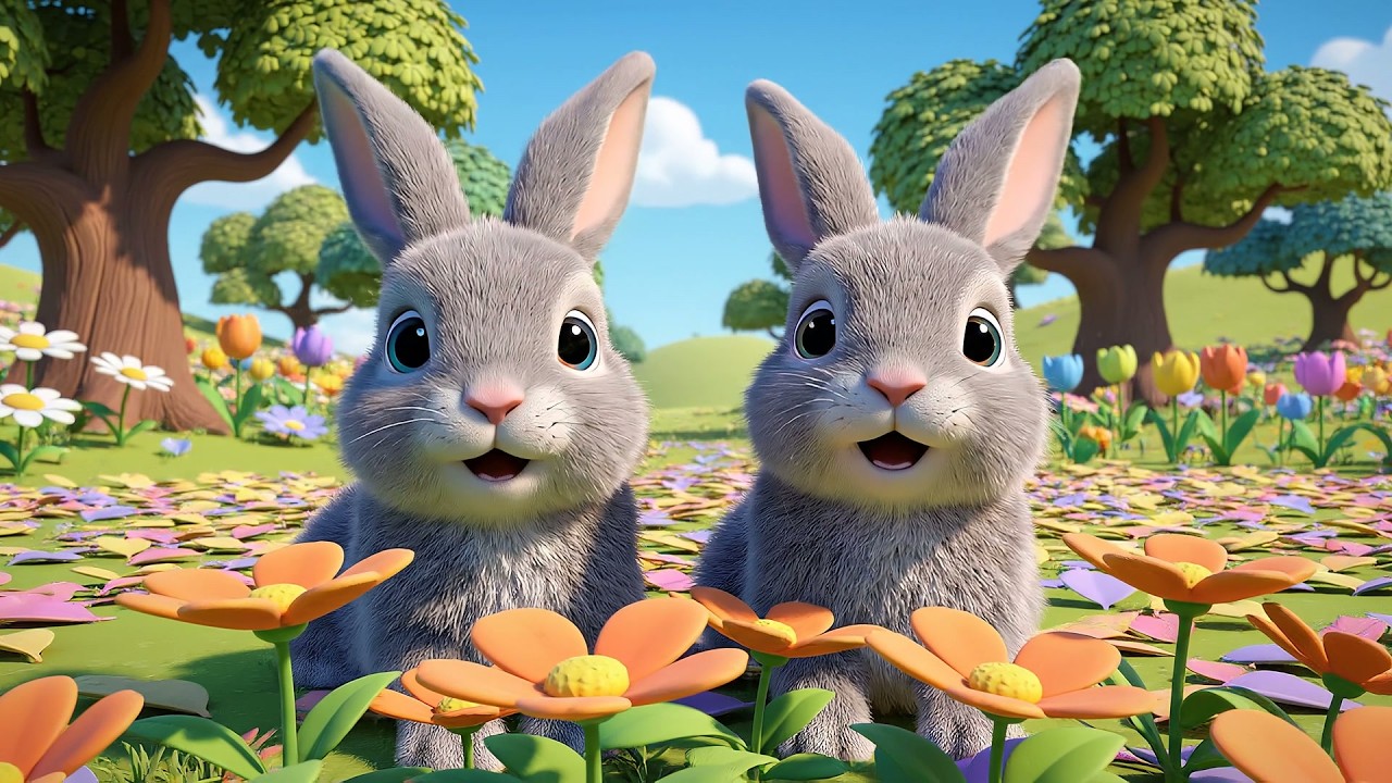 Cinco Conejitos Saltarines Benny Hop Hop Hop | Canciones de Primavera y Rimas Infantiles
