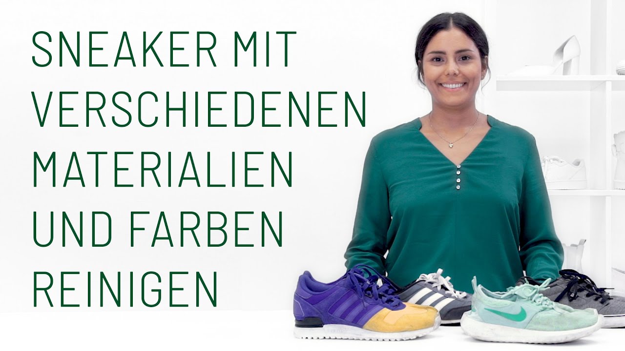 Sneaker mit verschiedenen Materialien und Farben reinigen