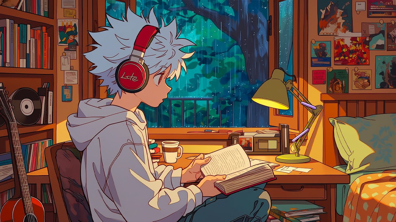 Rainy Night Reading ☕🌧️ | Cozy Anime Lofi for Focus, Study & Calm Evenings