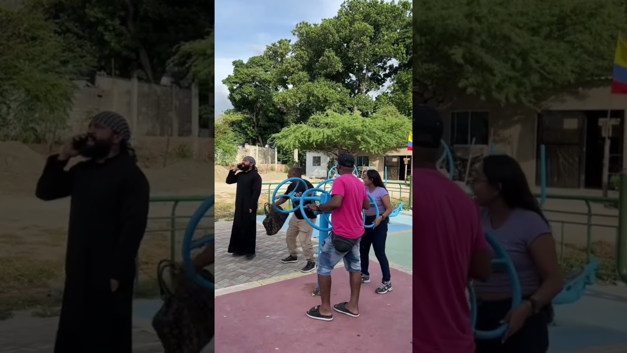 Jeque &aacute;rabe nos sorprende en el parque final inesperado #viralshort #humor #comedia